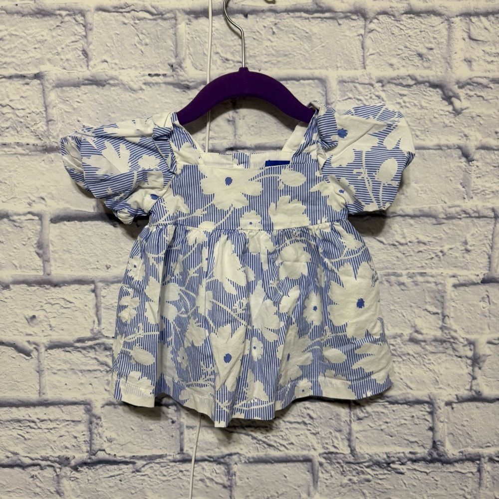 MAISON ME
Baby Rachel Dress, Blue Striped Floral 0-3 months
